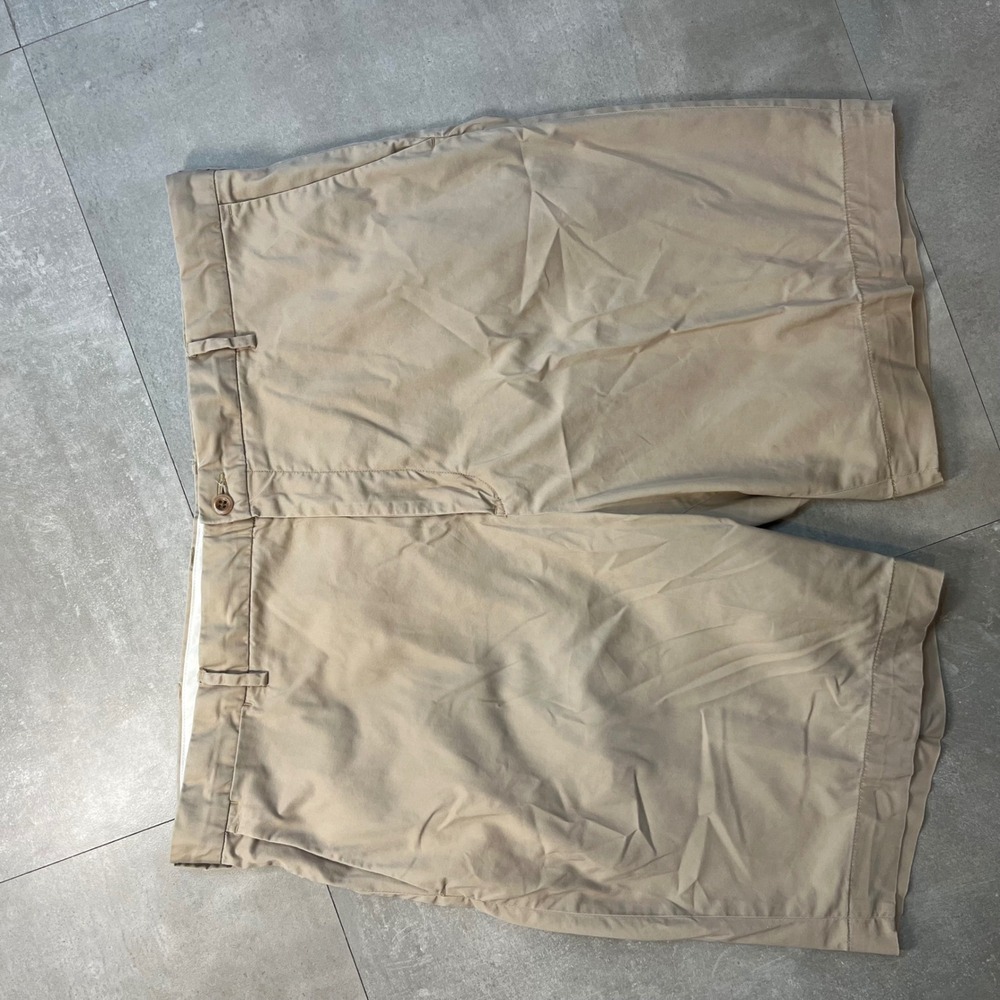 Polo Ralph Lauren Mens Chino Shorts Tan Khaki Cotton Twill Size 40 Flat Front